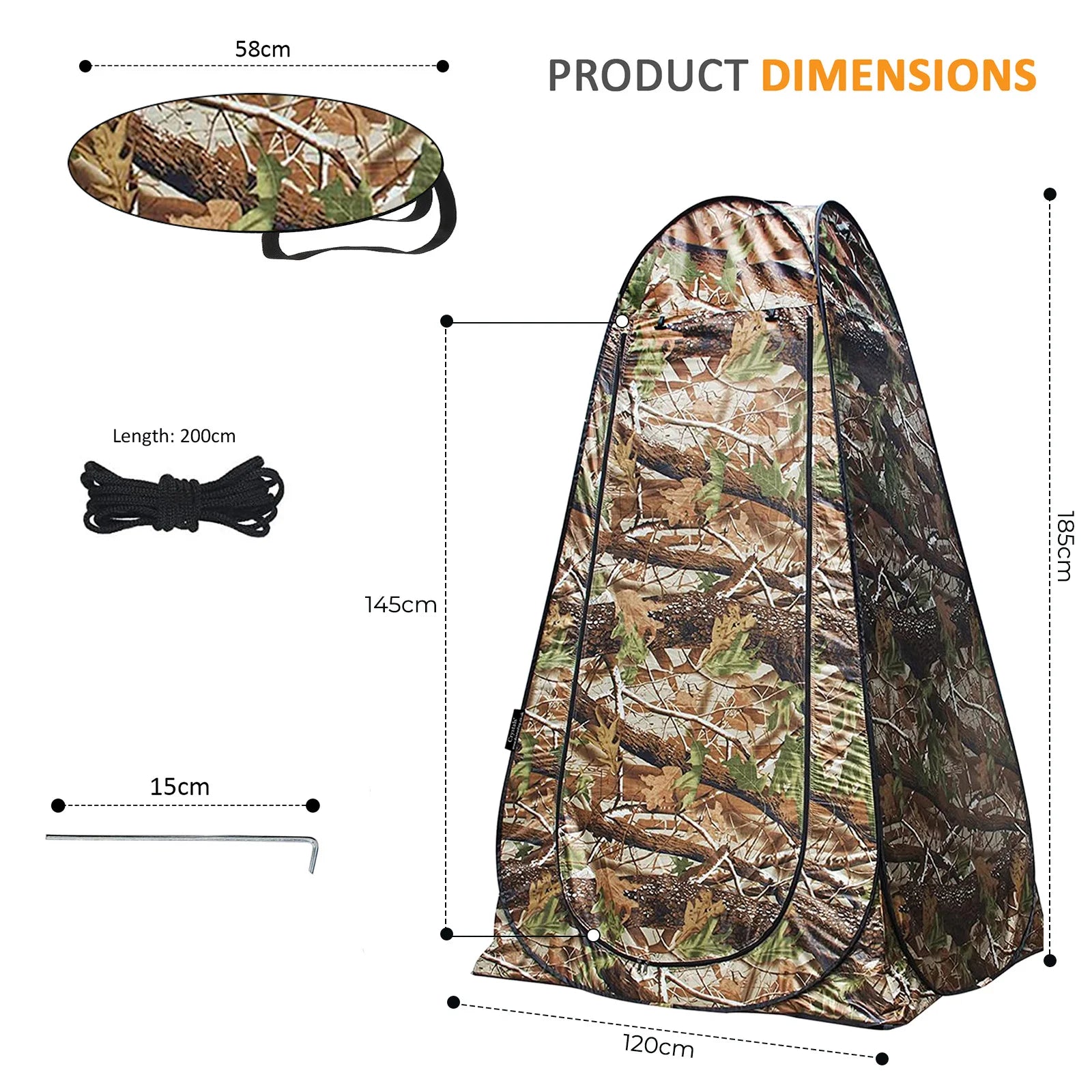 Pop-Up Privacy Tent Portable Outdoor Camping Shower Toilet Changing Room Hiking