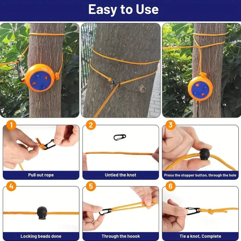 Retractable Clothesline Portable Travel Clothes Drying Rack Rope Outdoor Camping Portable Clothing Line for Laundry