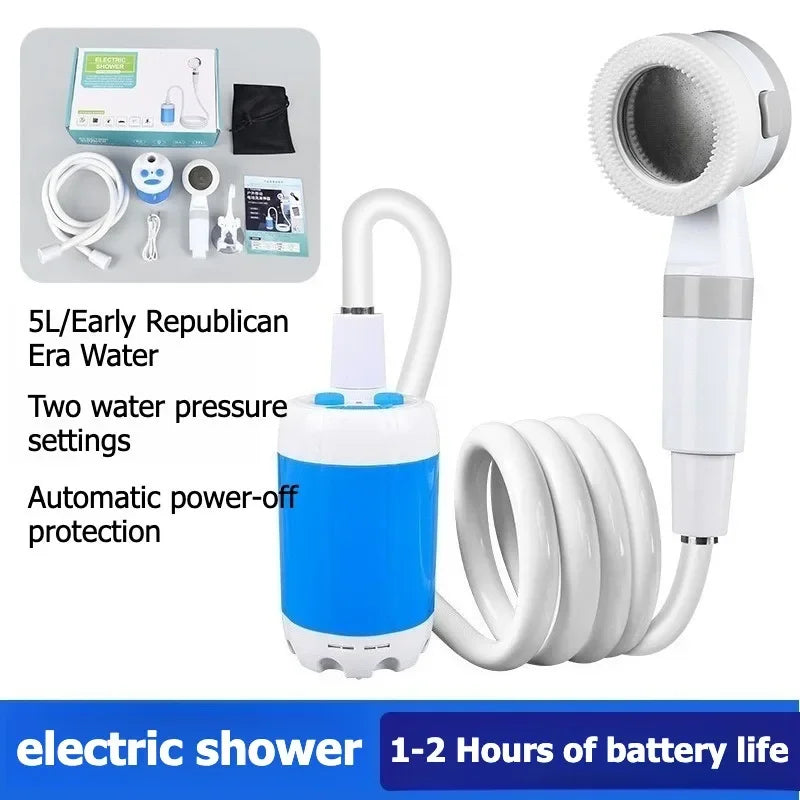 No need for electricity portable camping shower outdoor camping shower pump rechargeable electric shower pump with smart digital
