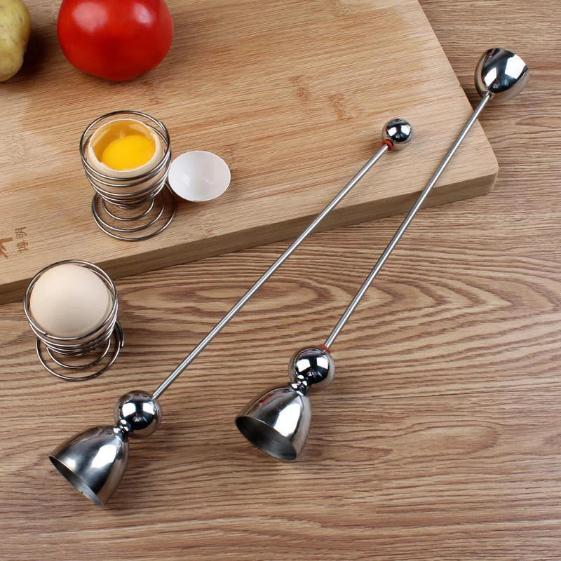 Hot Sale Boiled Egg Topper Shell Top Cutter Kitchen Gadgets Egg Tools Egg Cracker Separator Stainless Steel Egg Knocker Opener