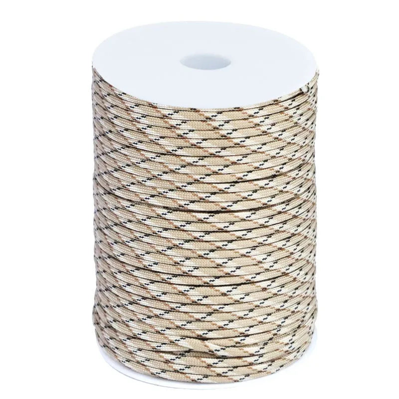 100M 550 military standard 7 core paracord 4mm outdoor parachute rope survival parachute tent lanyard camouflage parachute rope