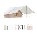SucceBuy Inflatable Tents for Camp 3-5 Person Easy Setup Blow up Tent with Hand Pump 300D Oxford Tent with Doors & Mesh Windows