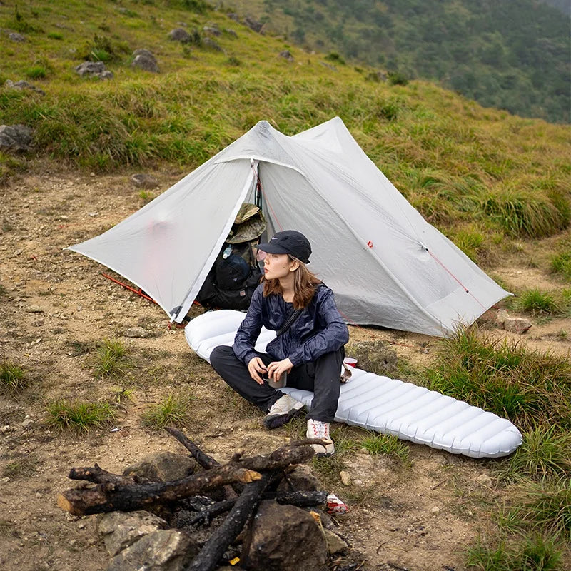 3F UL GEAR Lanshan 2 Pro 2026 Silpoly/Silnylon Tent Outdoor Ultralight Poleless Tent T-zip Doors Waterproof Hiking Backpacking
