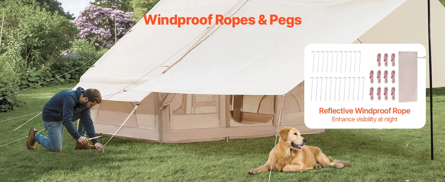 SucceBuy Inflatable Tents for Camp 3-5 Person Easy Setup Blow up Tent with Hand Pump 300D Oxford Tent with Doors & Mesh Windows
