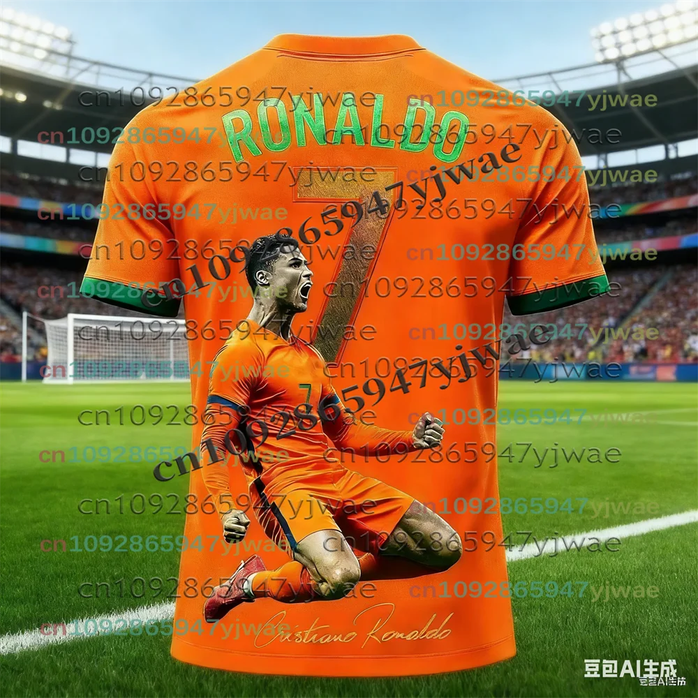 26 New Football Jersey 3D Printed NO.7 Ronaldo Boys Girls Training Women's Sports Breathable Short Sleeve Kids/Men's T-shirt Top