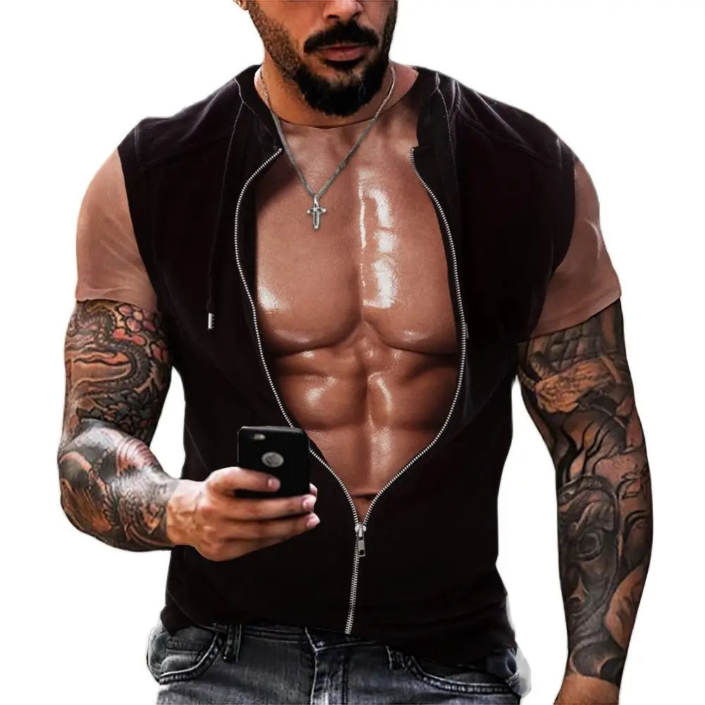 New Funny Muscle 3D T Shirt Men's Fashion Casual T-shirt Men Women Round Neck Short Sleeve Unisex Children Tshirt Clothes