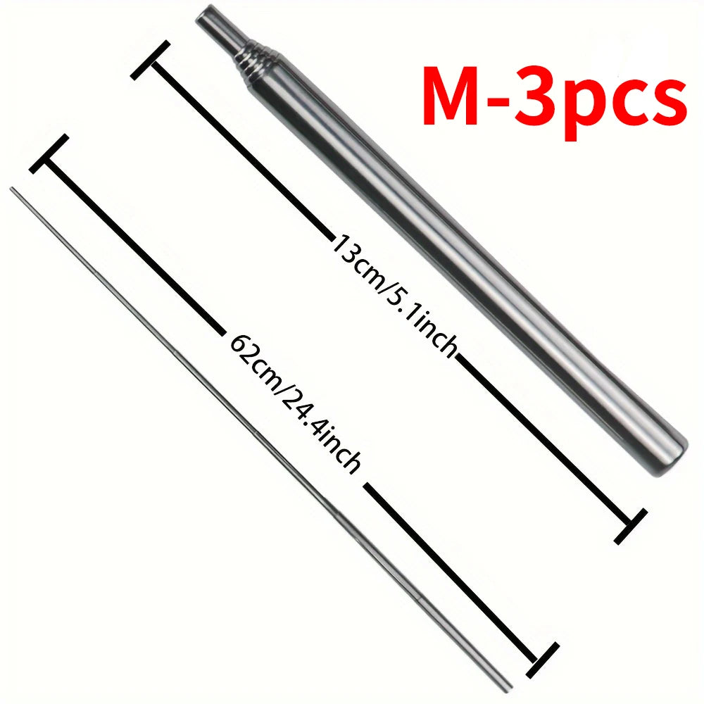 PSKOOK Blow Fire Tube Mouth Blowpipe Stainless Steel Fire Blowing Pipe Portable Fire Bellows Good Gear for Cooking Picnic BBQ