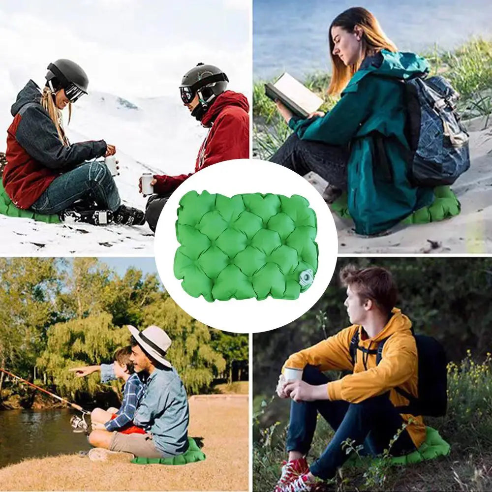 Portable Inflatable Seat Cushion Outdoor Camping Air Cushion Lightweight Travel Moisture Waterproof Anti Pressure Ulcer Air Mat