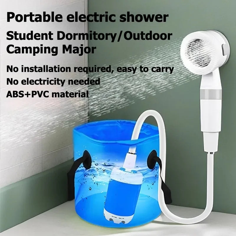 No need for electricity portable camping shower outdoor camping shower pump rechargeable electric shower pump with smart digital