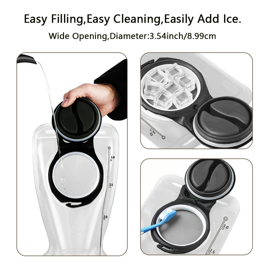 1.5L~3.0L water pipe, one click quick release outdoor water bag, foldable with multiple color options