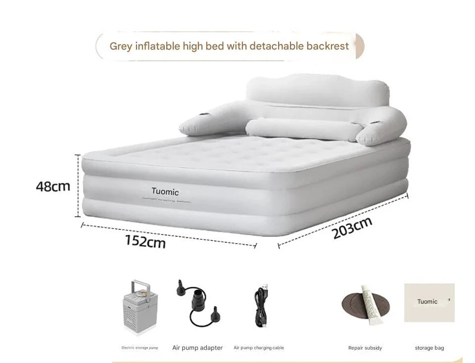 PVC Inflatable Mattress With Pillow For Home Outdoor Camping Rest Sleeping Bed Car Air Cushion Portable Foldable Lazy Sofa Mat