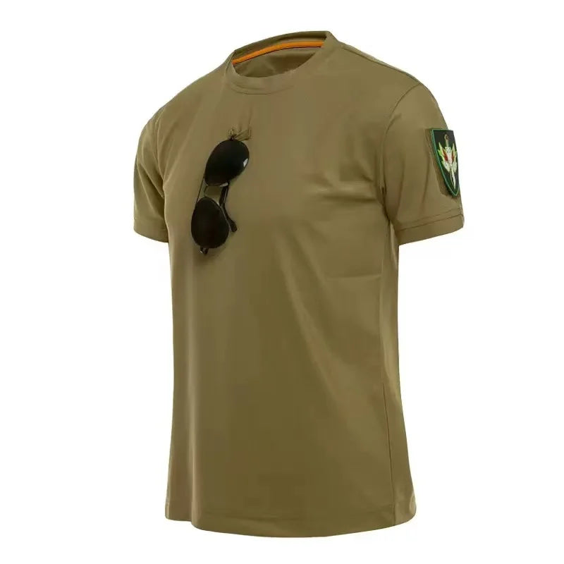 Men's Summer Quick Dry Military Army Tactical T-shirt Sport Breathable Workwear Camping Climbing Sports Hiking Casual Pullover