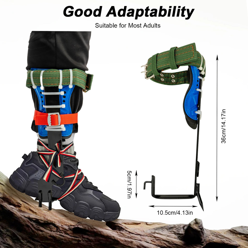 Tree Climbing Spikes Kit w/Safety Harness Gloves Double Teeth Tree Climbing Gear Climber Arborist Aider Tool