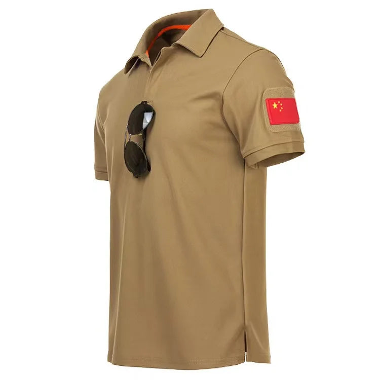 Men's Summer Quick Dry Military Army Tactical T-shirt Sport Breathable Workwear Camping Climbing Sports Hiking Casual Pullover
