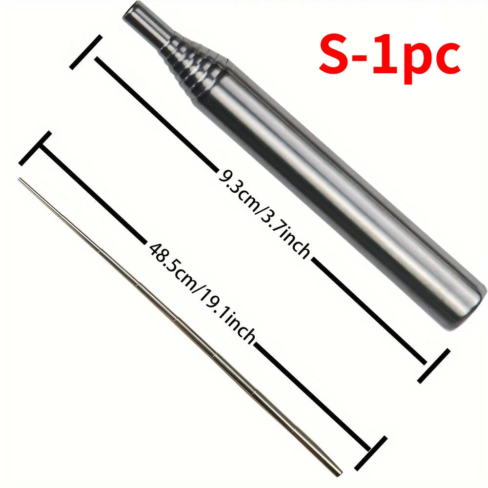 PSKOOK Blow Fire Tube Mouth Blowpipe Stainless Steel Fire Blowing Pipe Portable Fire Bellows Good Gear for Cooking Picnic BBQ