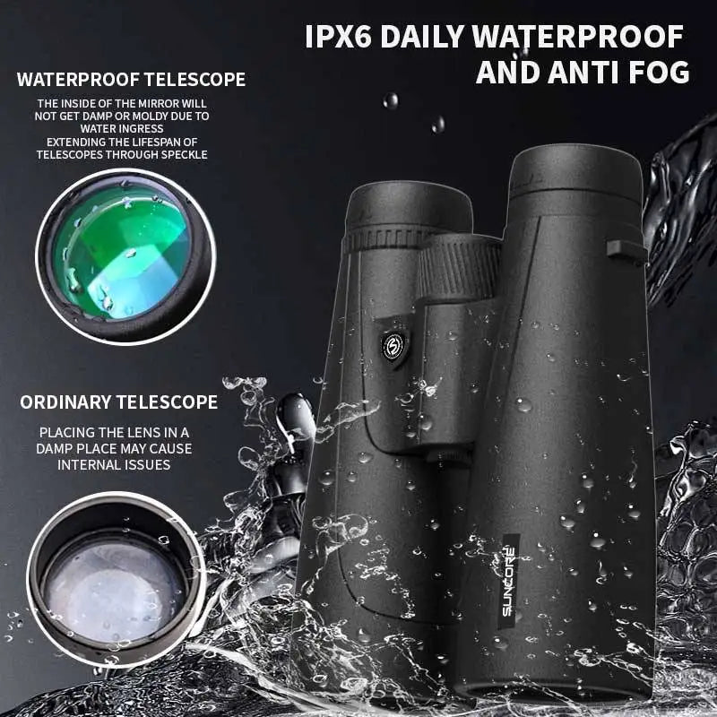 SUNCORE 12x50 HD High-Power Compact Binoculars Portable for Bird Watching Travel Football Matches Stargazing