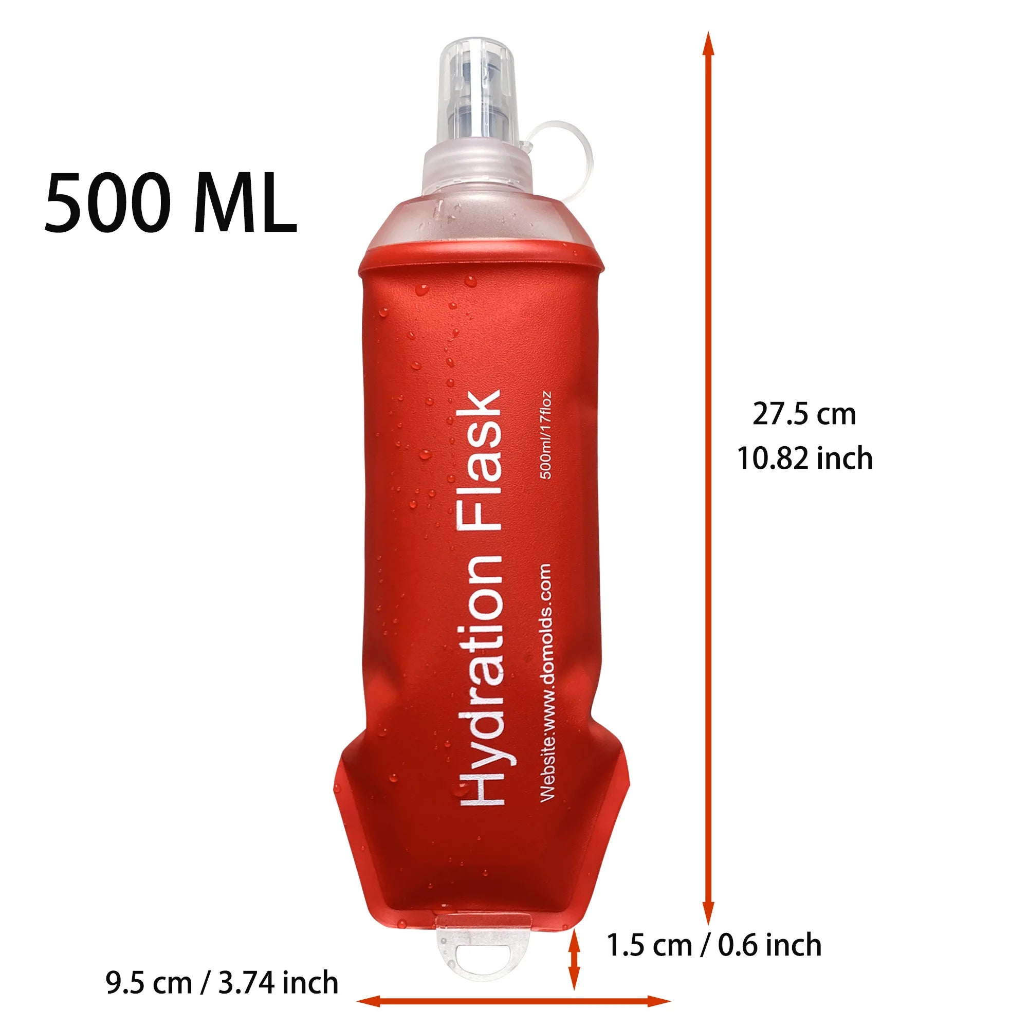 AXEN 500ML 250ML 150ML White Folding Water Bottle Collapsible Soft Flask TPU For Cycling Running Camping Travelling