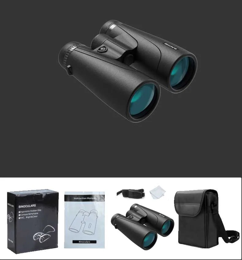 SUNCORE 12x50 HD High-Power Compact Binoculars Portable for Bird Watching Travel Football Matches Stargazing