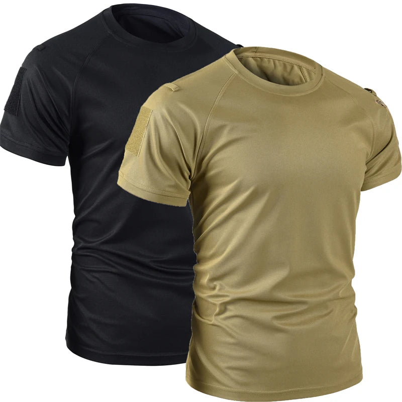Men's Summer Quick Dry Military Army Tactical T-shirt Sport Breathable Workwear Camping Climbing Sports Hiking Casual Pullover