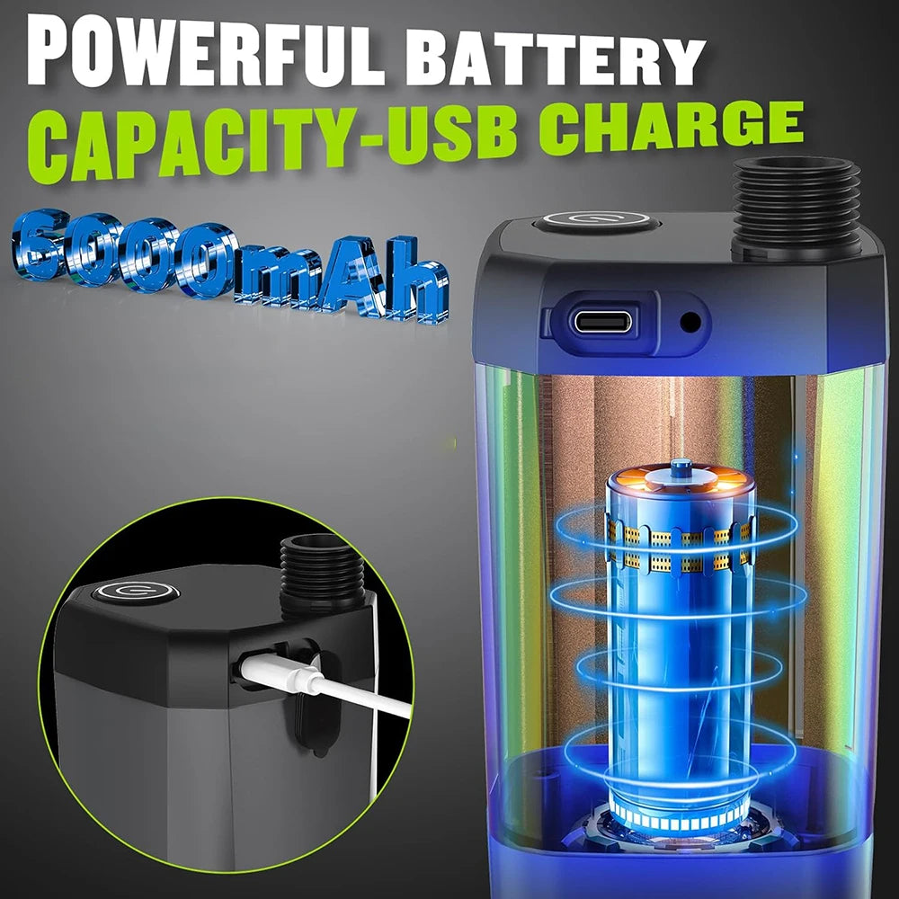 Outdoor Camping Shower Portable Electric Shower Pump Waterproof Adjustable, Shower Tool with 2M Hose, for Outdoor Home Cleaning