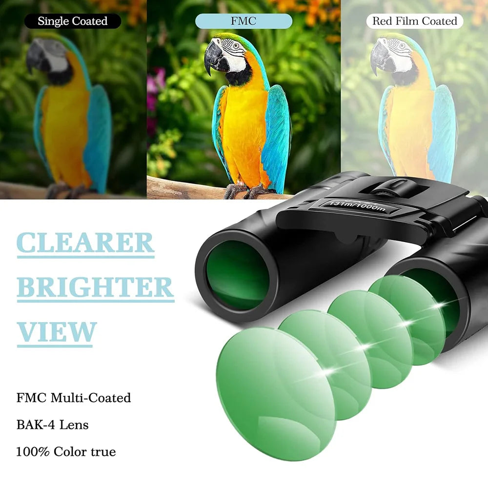 Mini Compact Lightweight 8x21 Small Binoculars for Concert Opera Sports Game Outdoors Hiking Travel Kids Bird Watching Christmas