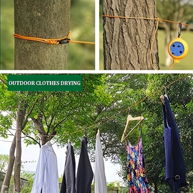 Retractable Clothesline Portable Travel Clothes Drying Rack Rope Outdoor Camping Portable Clothing Line for Laundry