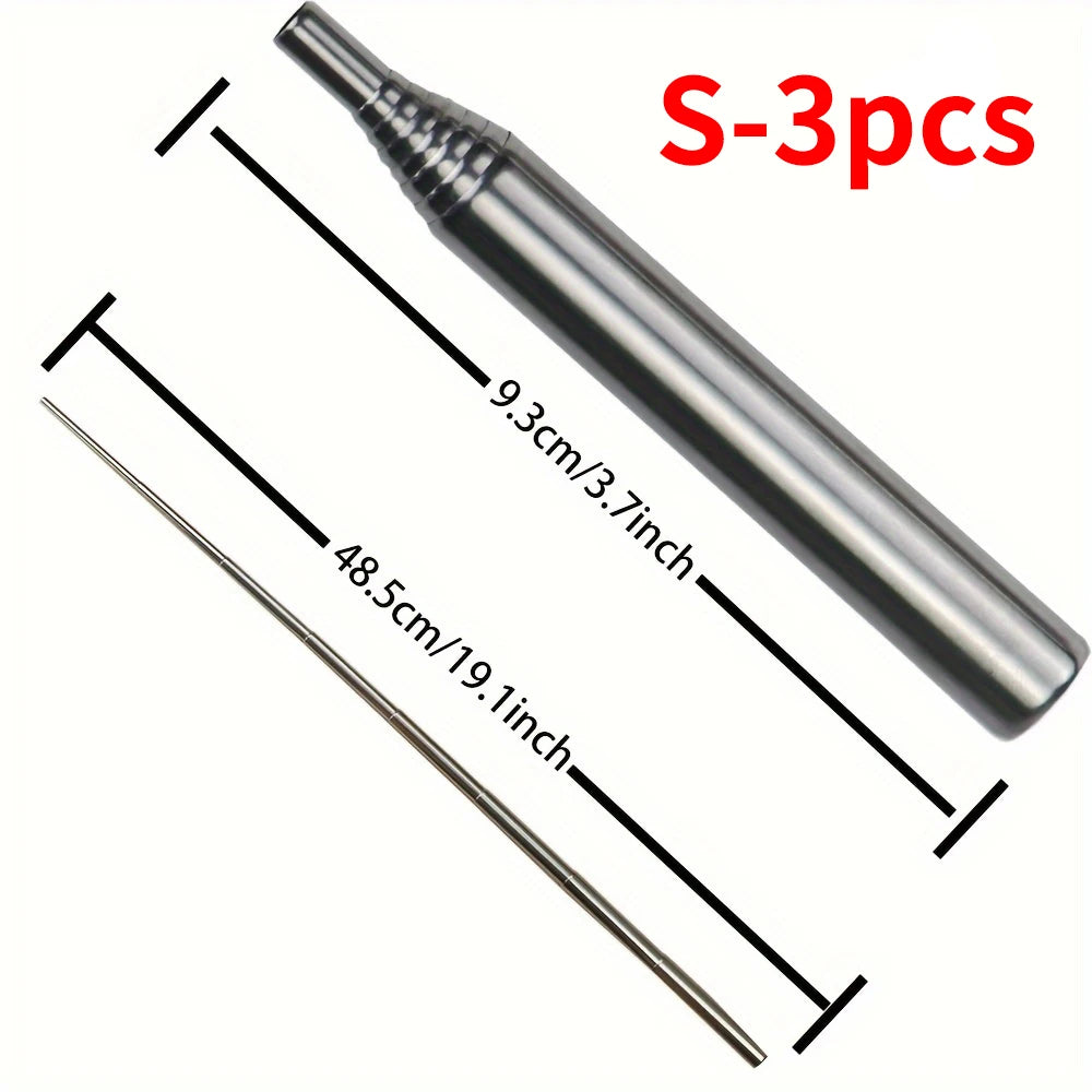 PSKOOK Blow Fire Tube Mouth Blowpipe Stainless Steel Fire Blowing Pipe Portable Fire Bellows Good Gear for Cooking Picnic BBQ