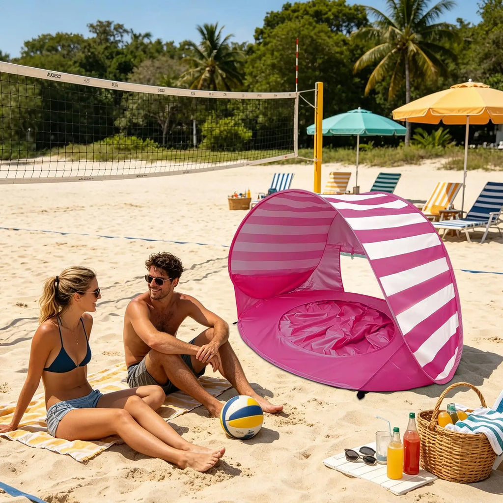 Beach Tent UPF 50+ PopUp Sun Shade Portable Kids UV Protection Outdoor Cabana Mini Pool Foldable Vacation Travel Picnic Shelter