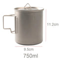 300/450/750ml Camping Mug Ultralight Titanium Cup Tourist Tableware Picnic Utensils Outdoor Water Cup Travel Cooking Equipment