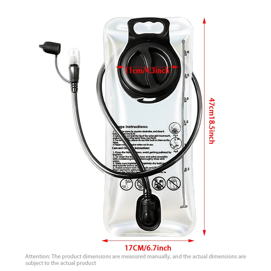1.5L~3.0L water pipe, one click quick release outdoor water bag, foldable with multiple color options