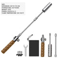 Wood Handle Removable Three-stage Gas Burner Gun Outdoor Camping Torch Cooking Bbq Igniter Cassette Gas Tank Highpower Flame Gun