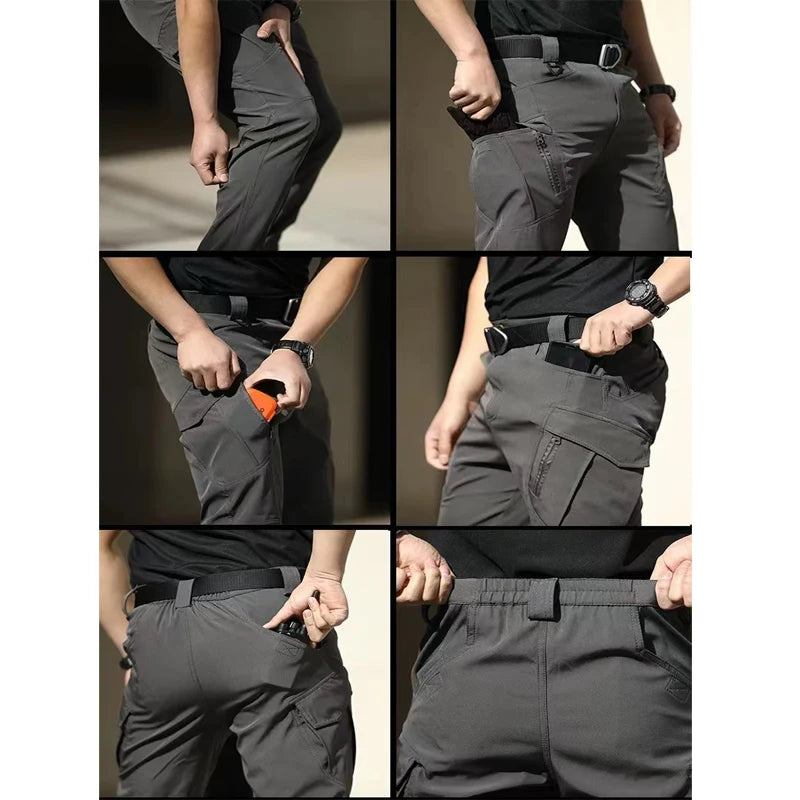 Men's Military Spring Autumn Tactical Cargo Elastic Pants Combat Trekking Hiking Camping Climbing S-5XL Cycling Outdoor Trousers