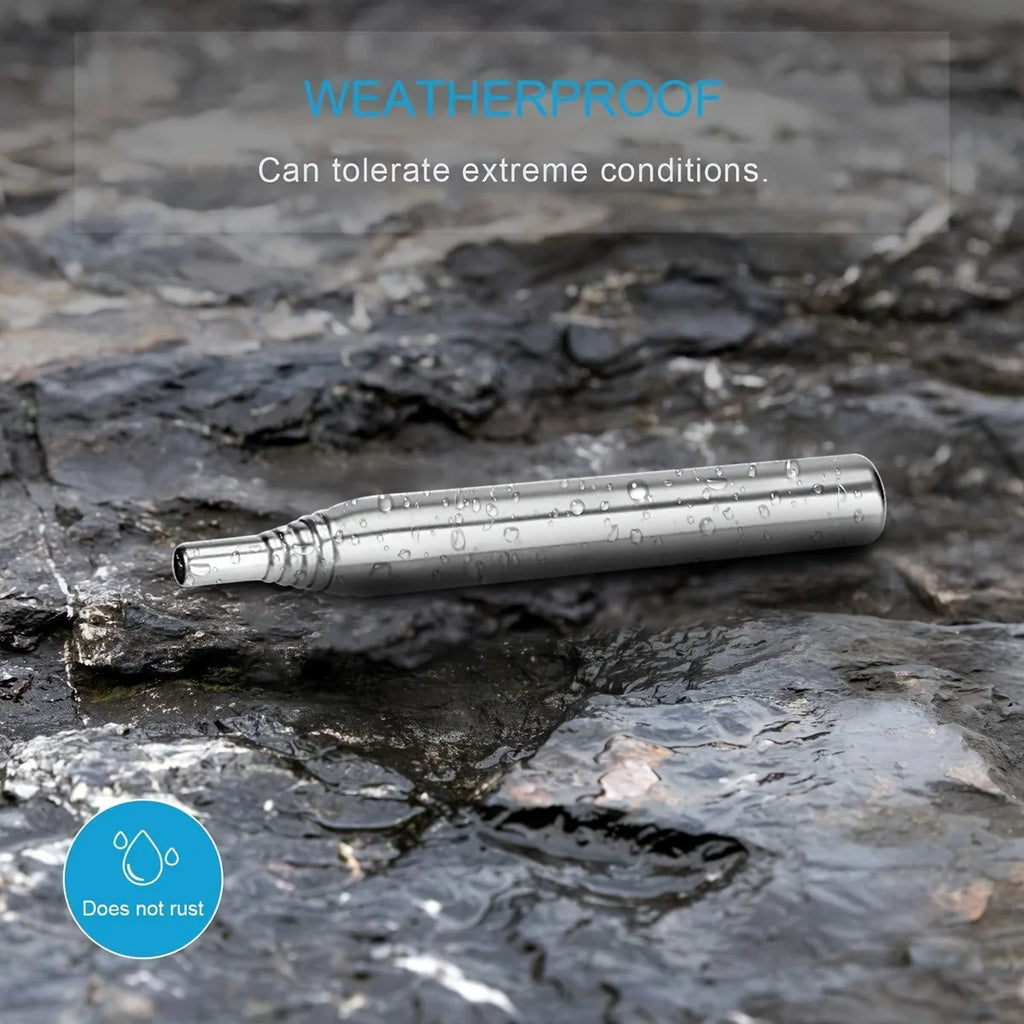 PSKOOK Blow Fire Tube Mouth Blowpipe Stainless Steel Fire Blowing Pipe Portable Fire Bellows Good Gear for Cooking Picnic BBQ