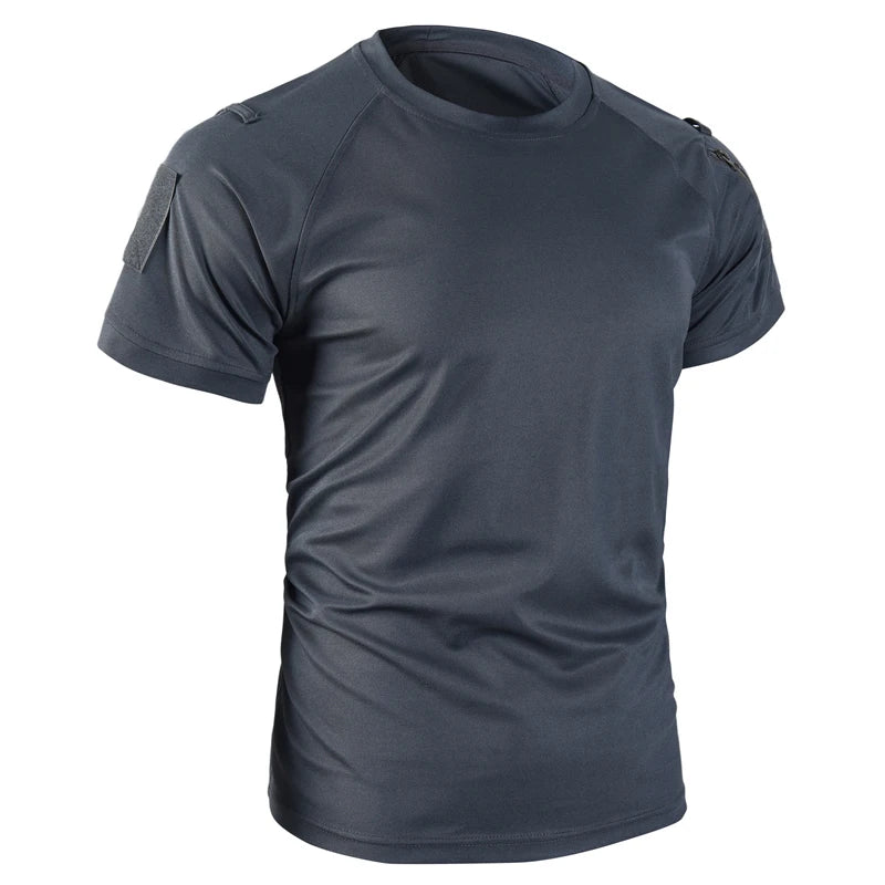 Men's Summer Quick Dry Military Army Tactical T-shirt Sport Breathable Workwear Camping Climbing Sports Hiking Casual Pullover