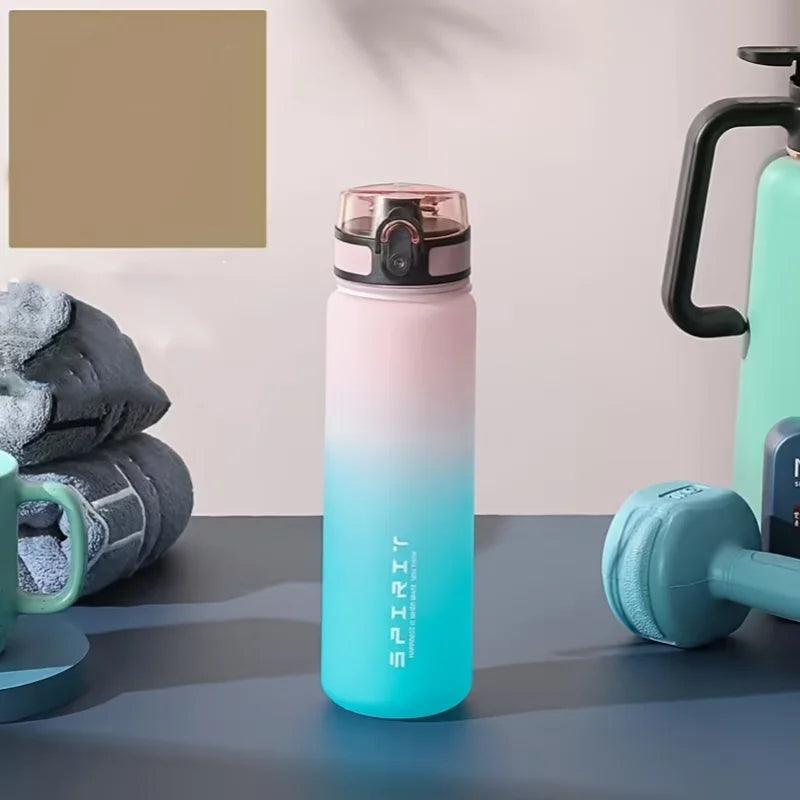 Sports Fitness Students' Water Bottle Men New Cup Women'S High Appearance Convenient Sports Fitness Gradient Color Water Bottle