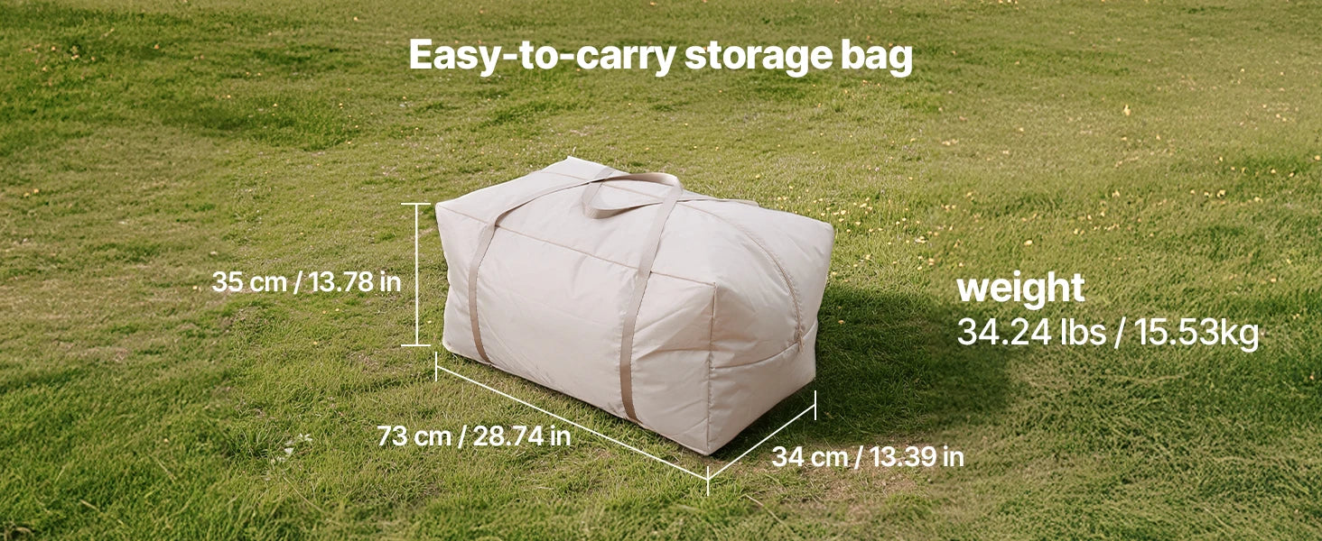 SucceBuy Inflatable Tents for Camp 3-5 Person Easy Setup Blow up Tent with Hand Pump 300D Oxford Tent with Doors & Mesh Windows