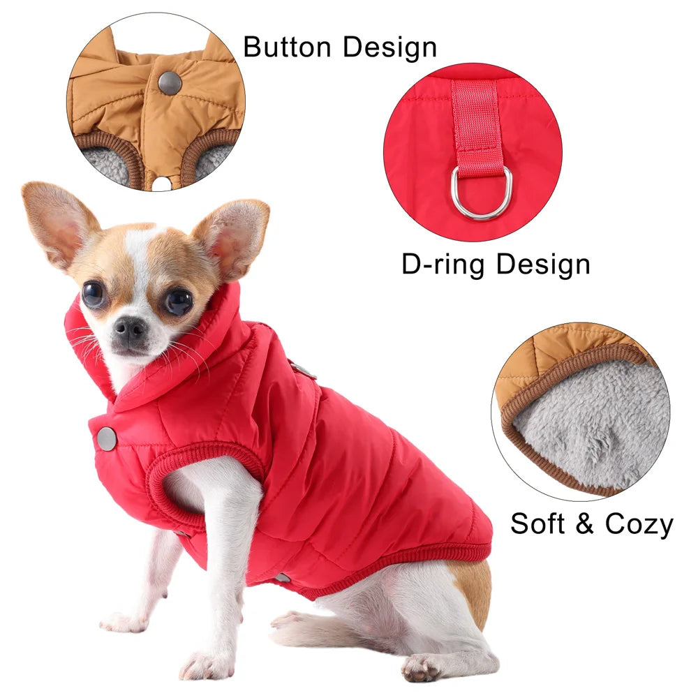 Camping Puppy Cozy Clothes Winproof Outdoor Hiking Coat For Small Dogs Cats Jacket With D-ring Soft Cat Coat Chihuahua Overalls