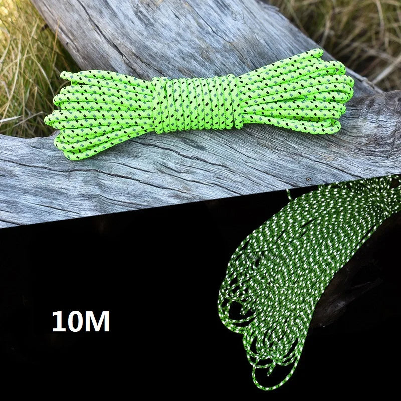 50M Multifunctional Outdoor Paracord Luminous Umbrella Rope Reflective Survival Rescue Umbrella Rope Camping Paracord Cord