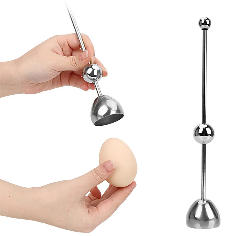 Hot Sale Boiled Egg Topper Shell Top Cutter Kitchen Gadgets Egg Tools Egg Cracker Separator Stainless Steel Egg Knocker Opener