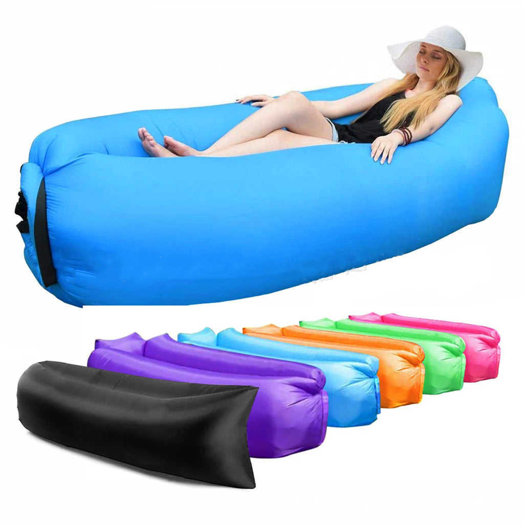 Portable Inflatable Lounger Air Sofa Water Proof and Anti-Air Leaking Design for Beach Traveling Camping Picnics Music Festival