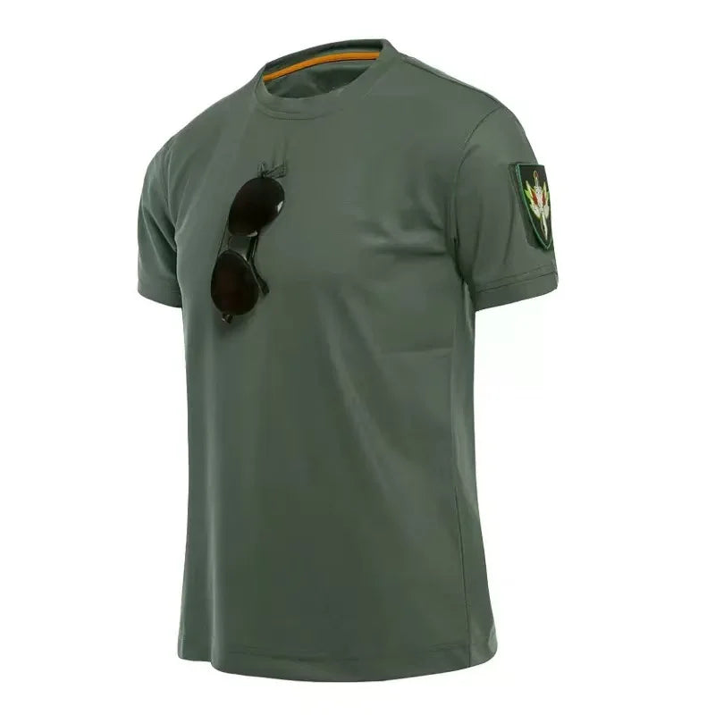 Men's Summer Quick Dry Military Army Tactical T-shirt Sport Breathable Workwear Camping Climbing Sports Hiking Casual Pullover