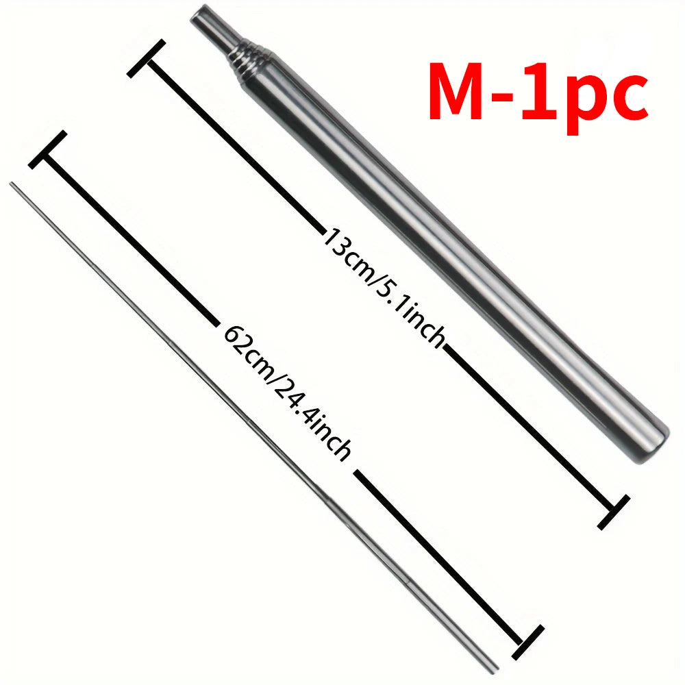 PSKOOK Blow Fire Tube Mouth Blowpipe Stainless Steel Fire Blowing Pipe Portable Fire Bellows Good Gear for Cooking Picnic BBQ