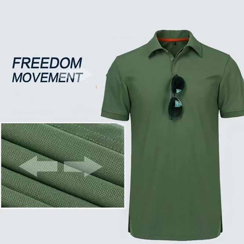 Men's Summer Quick Dry Military Army Tactical T-shirt Sport Breathable Workwear Camping Climbing Sports Hiking Casual Pullover