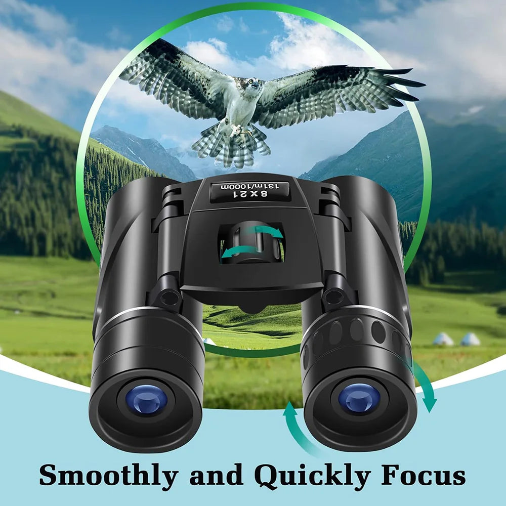 Mini Compact Lightweight 8x21 Small Binoculars for Concert Opera Sports Game Outdoors Hiking Travel Kids Bird Watching Christmas