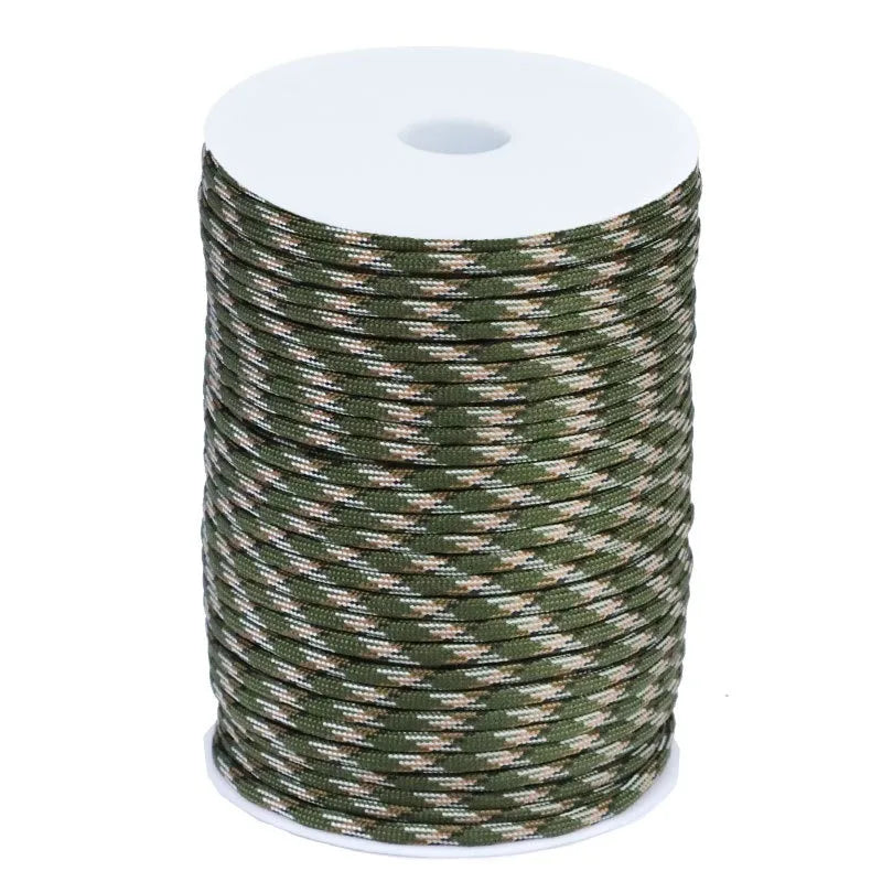 100M 550 military standard 7 core paracord 4mm outdoor parachute rope survival parachute tent lanyard camouflage parachute rope