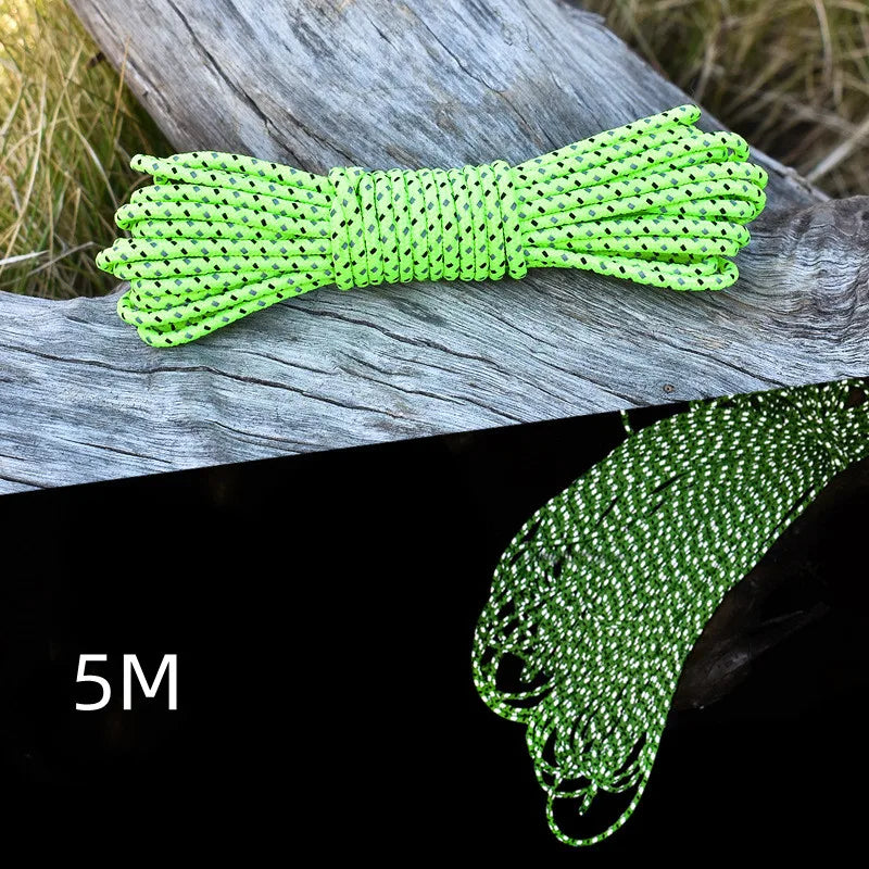 50M Multifunctional Outdoor Paracord Luminous Umbrella Rope Reflective Survival Rescue Umbrella Rope Camping Paracord Cord