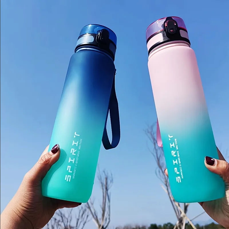 Sports Fitness Students' Water Bottle Men New Cup Women'S High Appearance Convenient Sports Fitness Gradient Color Water Bottle