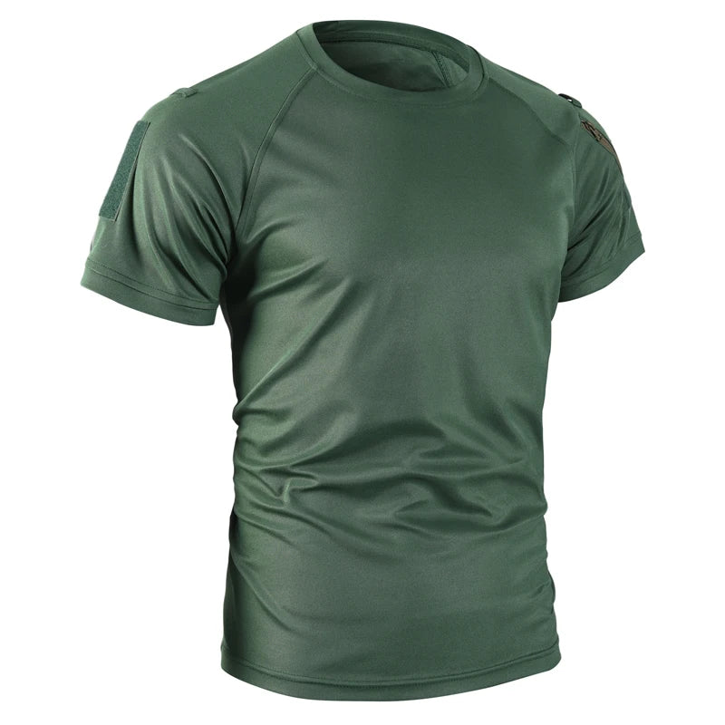 Men's Summer Quick Dry Military Army Tactical T-shirt Sport Breathable Workwear Camping Climbing Sports Hiking Casual Pullover