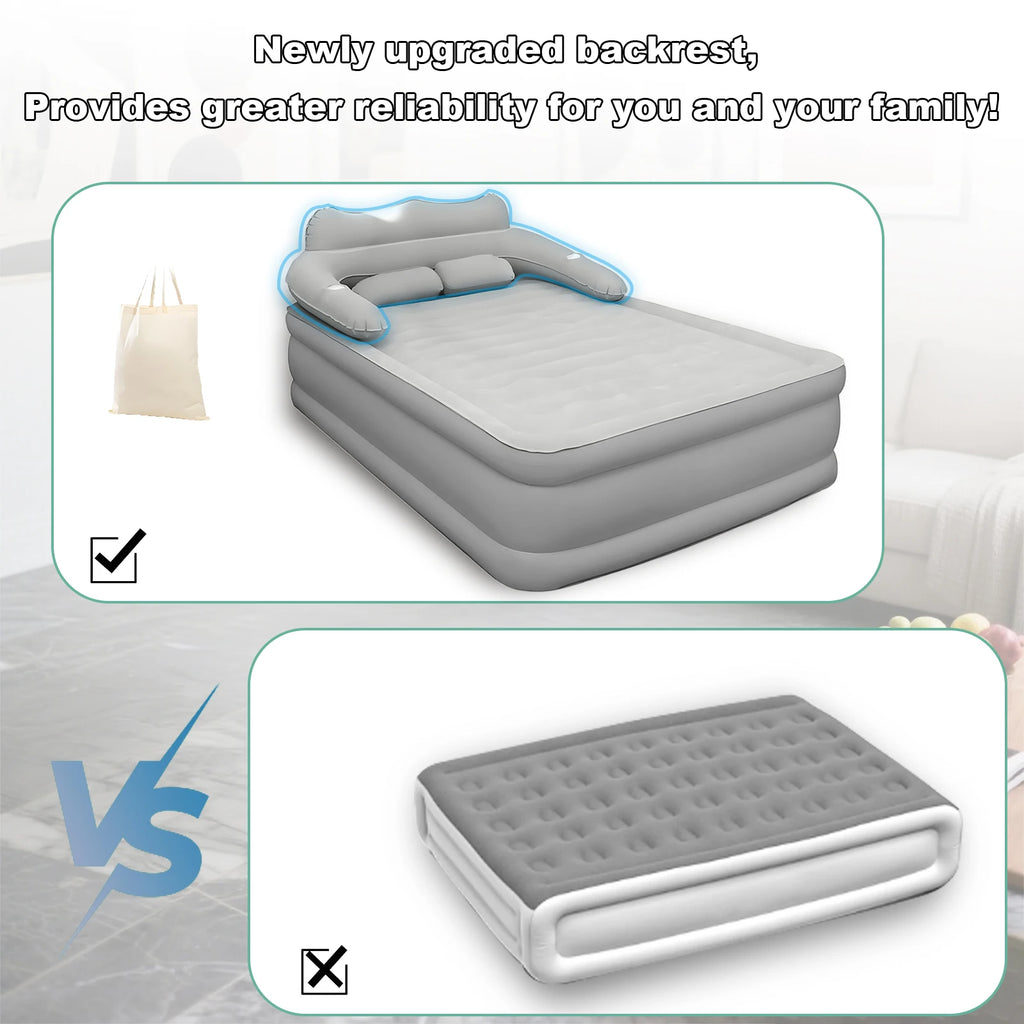 PVC Inflatable Mattress With Pillow For Home Outdoor Camping Rest Sleeping Bed Car Air Cushion Portable Foldable Lazy Sofa Mat