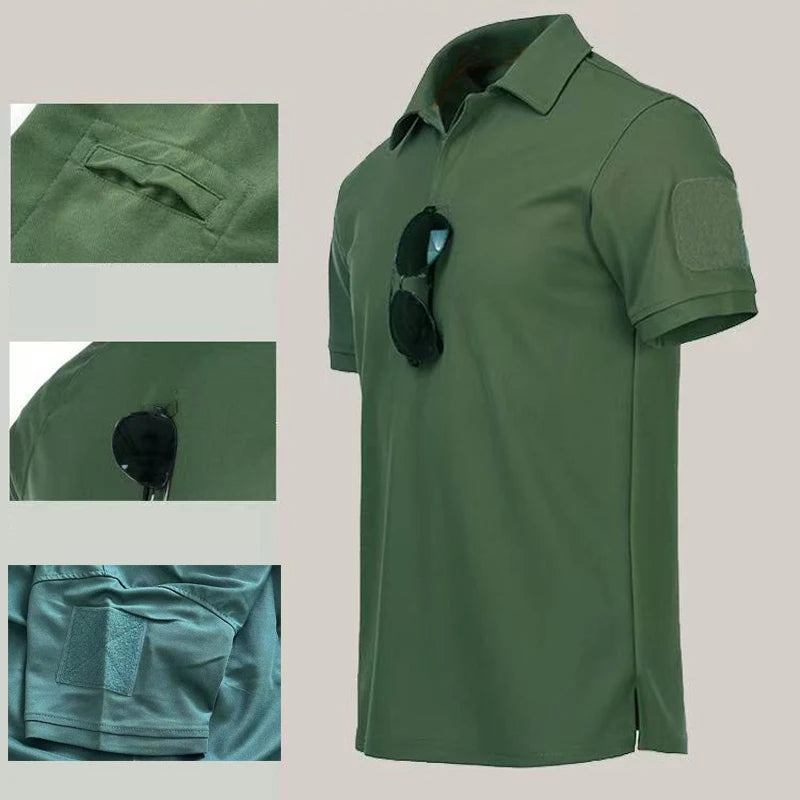 Men's Summer Quick Dry T-shirt Camping Hiking Trekking Fishing Breathable Pullover Climbing Tees Casual Cargo Trainning Shirts